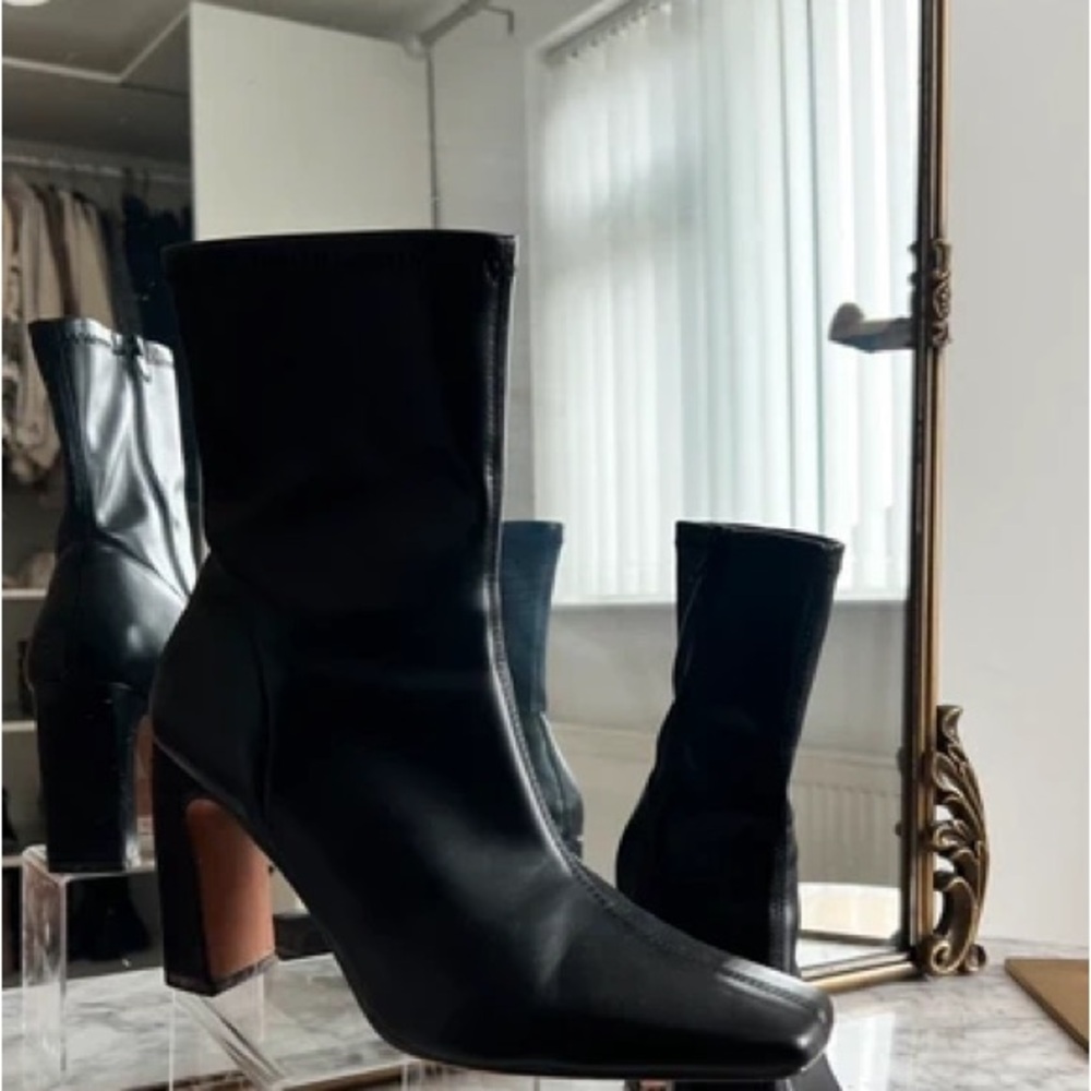 River Island Black and Brown Heeled Boots